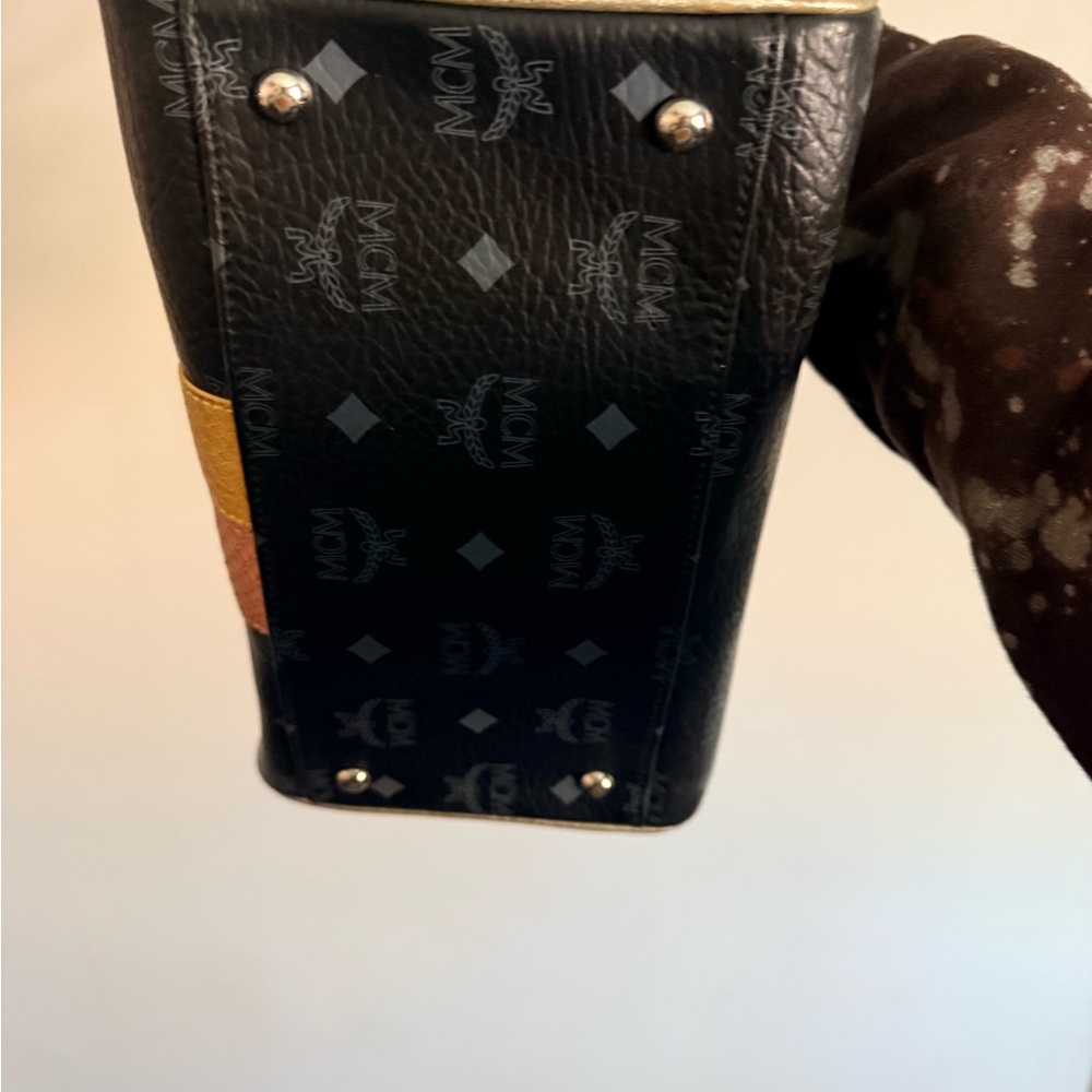 MCM Black and Gold Satchel with Tassel - Picture 9 of 11